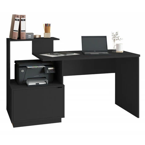 BEAUX MEUBLES PAS CHERS Bureau Et Rangement Intégré Noir 3 BEAUX MEUBLES PAS CHERS Bureau Et Rangement Intégré Noir