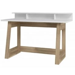 BEAUX MEUBLES PAS CHERS Bureau Et Surmeuble 135 Cm Blanc Et Chêne