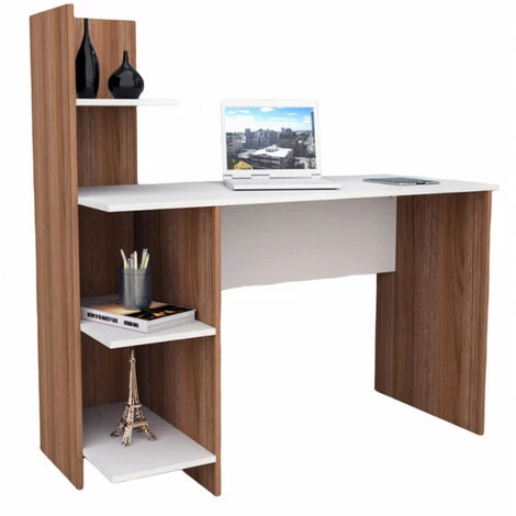 BEAUX MEUBLES PAS CHERS Bureau Et Rangement Intégré Blanc Châtaignier 5 BEAUX MEUBLES PAS CHERS Bureau Et Rangement Intégré Blanc Châtaignier – Image 3
