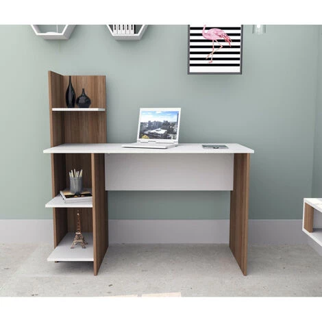 BEAUX MEUBLES PAS CHERS Bureau Et Rangement Intégré Blanc Châtaignier 6 BEAUX MEUBLES PAS CHERS Bureau Et Rangement Intégré Blanc Châtaignier – Image 4