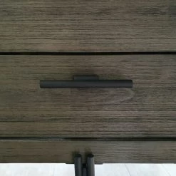 MEUBLETMOI Bureau L140 Cm En Bois D'acacia Cendré Avec Piètement En Métal - KUBI - Bois -France Bureau Soldes 2022 67176191 4