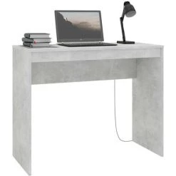 LES TENDANCES Bureau Bois Gris Béton Studano 90 Cm