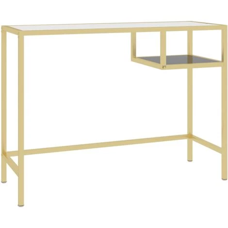 TRUE DEAL Bureau D'ordinateur Transparent 100x36x74 Cm Verre Trempé 4 TRUE DEAL Bureau D'ordinateur Transparent 100x36x74 Cm Verre Trempé – Image 2
