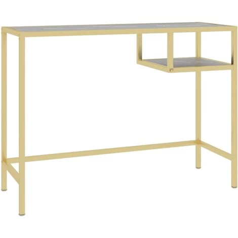 TRUE DEAL Bureau D'ordinateur Marbre Noir 100x36x74 Cm Verre Trempé 4 TRUE DEAL Bureau D'ordinateur Marbre Noir 100x36x74 Cm Verre Trempé – Image 2