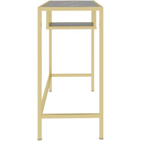 TRUE DEAL Bureau D'ordinateur Marbre Noir 100x36x74 Cm Verre Trempé 6 TRUE DEAL Bureau D'ordinateur Marbre Noir 100x36x74 Cm Verre Trempé – Image 4