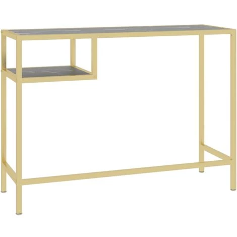 TRUE DEAL Bureau D'ordinateur Marbre Noir 100x36x74 Cm Verre Trempé 7 TRUE DEAL Bureau D'ordinateur Marbre Noir 100x36x74 Cm Verre Trempé – Image 5