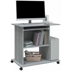 TRUE DEAL Bureau D'ordinateur Sonoma Gris 80x50x75 Cm Bois D'ingénierie -France Bureau Soldes 2022 67298159 4