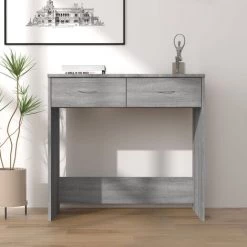 TRUE DEAL Bureau Sonoma Gris 80x40x75 Cm Bois D'ingénierie