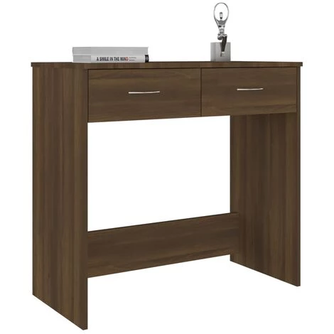 TRUE DEAL Bureau Chêne Marron 80x40x75 Cm Bois D'ingénierie 5 TRUE DEAL Bureau Chêne Marron 80x40x75 Cm Bois D'ingénierie – Image 3