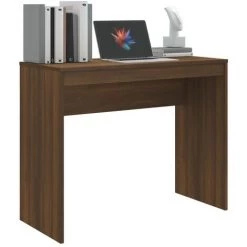 TRUE DEAL Bureau Chêne Marron 90x40x72 Cm Bois D'ingénierie -France Bureau Soldes 2022 67298973 4