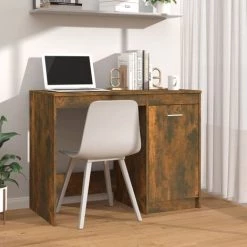 TRUE DEAL Bureau Chêne Fumé 100x50x76 Cm Bois D'ingénierie