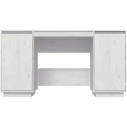 TRUE DEAL Bureau Blanc 140x50x75 Cm Bois Massif De Pin -France Bureau Soldes 2022 67307525 5