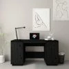 TRUE DEAL Bureau Noir 140x50x75 Cm Bois Massif De Pin -France Bureau Soldes 2022 67307526 1