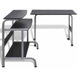 DOC&ET² Bureau D'ordinateur à 2 Pièces Avec Plateau à Clavier Noir - Noir -France Bureau Soldes 2022 67319139 4