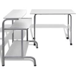 DOC&ET² Bureau D'ordinateur à 2 Pièces Avec Plateau à Clavier Blanc - Blanc 10 DOC&ET² Bureau D'ordinateur à 2 Pièces Avec Plateau à Clavier Blanc - Blanc -France Bureau Soldes 2022 67319222 4