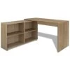DOC&ET² Bureau D'angle 4 étagères Chêne - Brun