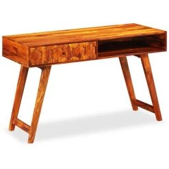 DOC&ET² Table D'écriture Bois Massif De Sesham 118 X 50 X 76 Cm - Brun -France Bureau Soldes 2022 67319425 3