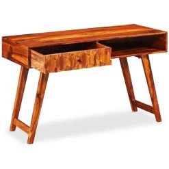 DOC&ET² Table D'écriture Bois Massif De Sesham 118 X 50 X 76 Cm - Brun -France Bureau Soldes 2022 67319425 4