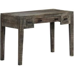 DOC&ET² Bureau Noir 110 X 50 X 75 Cm Bois De Manguier Massif