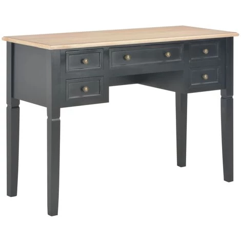 DOC&ET² 280071 Writing Desk Black 109.5x45x77.5 Cm Wood - Noir 4 DOC&ET² 280071 Writing Desk Black 109.5x45x77.5 Cm Wood - Noir – Image 2
