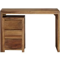 DOC&ET² Table D'écriture Bois Massif De Sesham 110 X 55 X 76 Cm - Brun