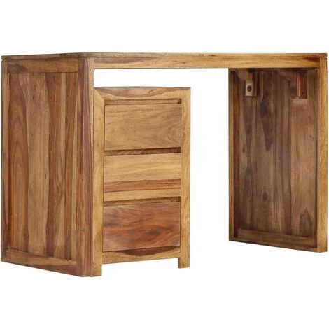 DOC&ET² Table D'écriture Bois Massif De Sesham 110 X 55 X 76 Cm - Brun 5 DOC&ET² Table D'écriture Bois Massif De Sesham 110 X 55 X 76 Cm - Brun – Image 3