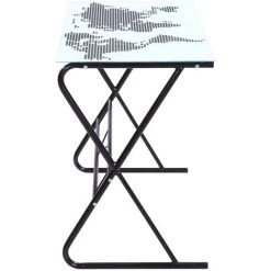 DOC&ET² Bureau En Verre Avec Motif De Carte Du Monde - Blanc -France Bureau Soldes 2022 67320787 3