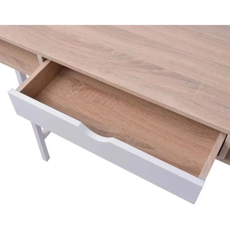 DOC&ET² Bureau Avec 1 Compartiment Chêne Et Blanc - Multicolore 6 DOC&ET² Bureau Avec 1 Compartiment Chêne Et Blanc - Multicolore – Image 4