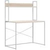 DOC&ET² Bureau D'ordinateur Blanc Et Chêne 110x60x138 Cm Aggloméré - Brun