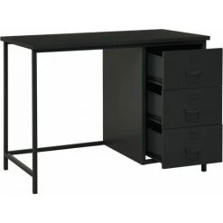 DOC&ET² Bureau Industriel Avec Tiroirs Noir 105x52x75 Cm Acier - Noir 9 DOC&ET² Bureau Industriel Avec Tiroirs Noir 105x52x75 Cm Acier - Noir -France Bureau Soldes 2022 67321334 3