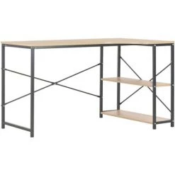 DOC&ET² Bureau D'ordinateur Noir Et Chêne 120 X 72 X 70 Cm - Noir