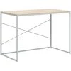 DOC&ET² Bureau D'ordinateur Blanc Et Chêne 110x60x70 Cm Aggloméré - Brun