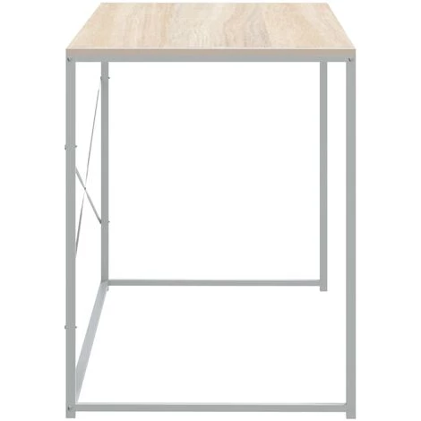 DOC&ET² Bureau D'ordinateur Blanc Et Chêne 110x60x70 Cm Aggloméré - Brun 6 DOC&ET² Bureau D'ordinateur Blanc Et Chêne 110x60x70 Cm Aggloméré - Brun – Image 4