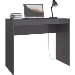 DOC&ET² Bureau Gris Brillant 90 X 40 X 72 Cm Aggloméré - Gris -France Bureau Soldes 2022 67321793 3