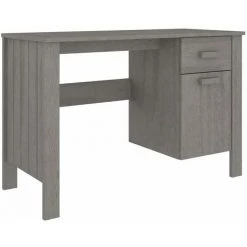 DOC&ET² Bureau Gris Clair 113x50x75 Cm Bois Massif De Pin - Gris