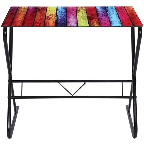 DOC&ET² Bureau En Verre à Motif D'arc-en-ciel - Multicolore 7 DOC&ET² Bureau En Verre à Motif D'arc-en-ciel - Multicolore – Image 5