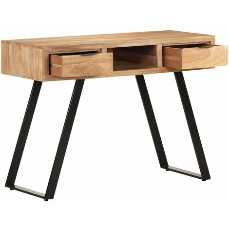 DOC&ET² Bureau 110x50x75 Cm Bois D'acacia Solide Avec Bord Naturel - Brun 3 DOC&ET² Bureau 110x50x75 Cm Bois D'acacia Solide Avec Bord Naturel - Brun