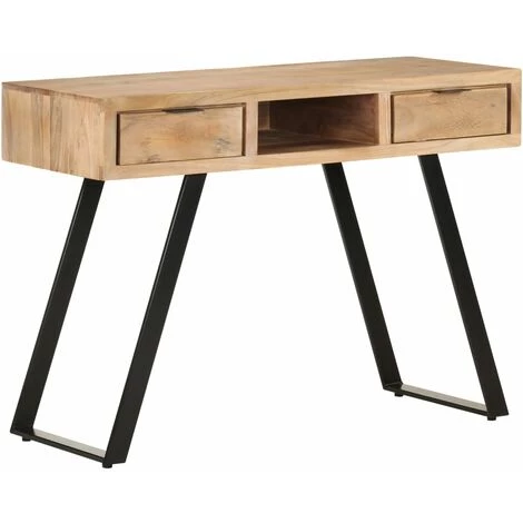 DOC&ET² Bureau 110x50x75 Cm Bois D'acacia Solide Avec Bord Naturel - Brun 4 DOC&ET² Bureau 110x50x75 Cm Bois D'acacia Solide Avec Bord Naturel - Brun – Image 2
