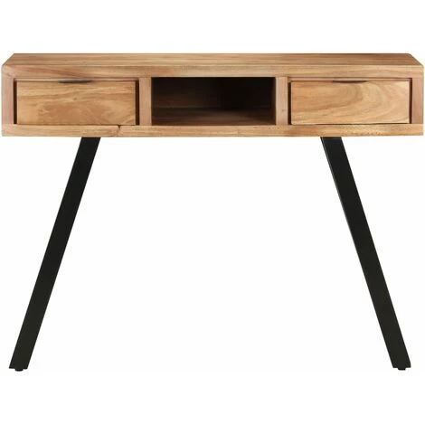 DOC&ET² Bureau 110x50x75 Cm Bois D'acacia Solide Avec Bord Naturel - Brun 5 DOC&ET² Bureau 110x50x75 Cm Bois D'acacia Solide Avec Bord Naturel - Brun – Image 3