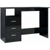 DOC&ET² Bureau Avec Tiroirs Noir Brillant 110x50x76 Cm Aggloméré - Noir 2 DOC&ET² Bureau Avec Tiroirs Noir Brillant 110x50x76 Cm Aggloméré - Noir -France Bureau Soldes 2022 67322319 1