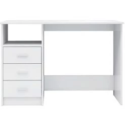 DOC&ET² Bureau Avec Tiroirs Blanc Brillant 110x50x76 Cm Aggloméré - Blanc 10 DOC&ET² Bureau Avec Tiroirs Blanc Brillant 110x50x76 Cm Aggloméré - Blanc -France Bureau Soldes 2022 67322389 4