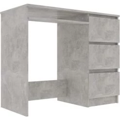 DOC&ET² Bureau Gris Béton 90x45x76 Cm Aggloméré - Gris