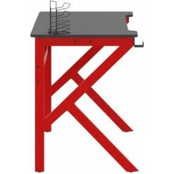 DOC&ET² Bureau De Jeu Et Pieds En Forme De K Noir Et Rouge 110x60x75 Cm - Noir -France Bureau Soldes 2022 67322604 4