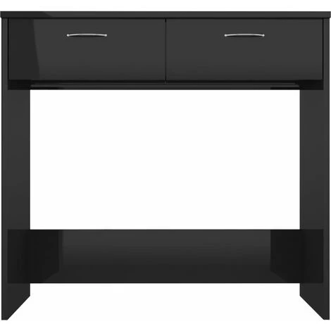 DOC&ET² Bureau Noir Brillant 80x40x75 Cm Aggloméré - Noir 6 DOC&ET² Bureau Noir Brillant 80x40x75 Cm Aggloméré - Noir – Image 4