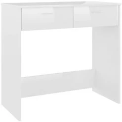 DOC&ET² Bureau Blanc Brillant 80x40x75 Cm Aggloméré - Blanc