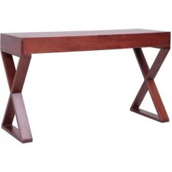 DOC&ET² Bureau D'ordinateur Marron 115x47x77 Cm Bois D'acajou Massif - Brun -France Bureau Soldes 2022 67322814 5