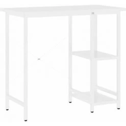 DOC&ET² Bureau D'ordinateur Blanc 80x40x72 Cm MDF Et Métal - Blanc