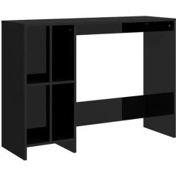 DOC&ET² Bureau D'ordinateur Portable Noir Brillant 102.5x35x75 Cm - Noir