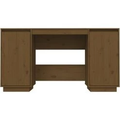 DOC&ET² Bureau Marron Miel 140x50x75 Cm Bois Massif De Pin - Brun -France Bureau Soldes 2022 67323481 5