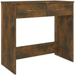 DOC&ET² Bureau Chêne Fumé 80x40x76 Cm Bois D'ingénierie - Brun
